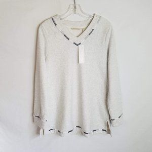 NEW Soft Surroundings V Neck Fleece Lined Top Tunic Women's Size Medium NWT